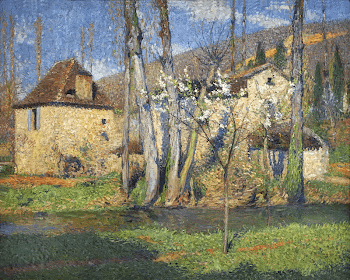 Henri Martin, Chaumières au printemps, | Free Photo - rawpixel
