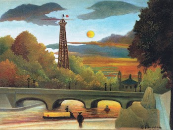 Henri Rousseau's Seine and Eiffel-tower in… | Free public domain illustration