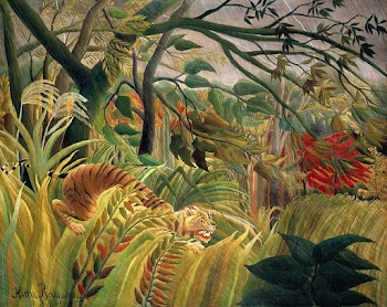 Henri Rousseau's Tiger in a Tropical Storm… | Free public domain illustration