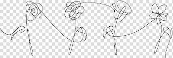 HER FLOWER BRUSHES S, black and white abstract painting transparent background PNG clipart