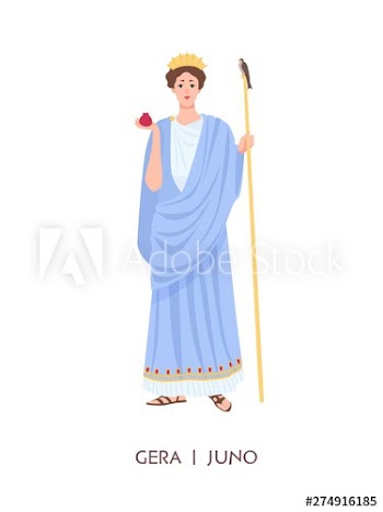 Hera or Juno - goddess of women, marriage, family and childbirth in ancient Greek and Roman religion or mythology