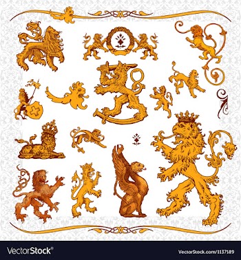  					Heraldic lions vector&nbsp;image														