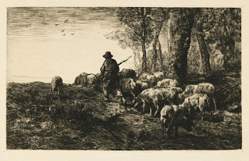 Herd of Pigs with Swineherd. | Free Photo - rawpixel