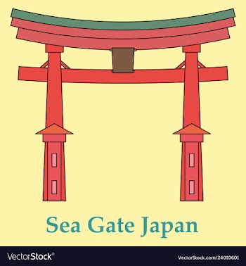 Heritage shrine in miyajima japan vector image