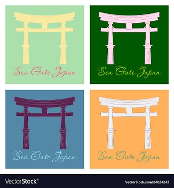 Heritage shrine in miyajima japan vector image