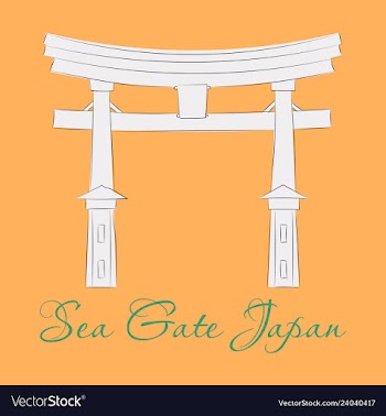 Heritage shrine in miyajima japan vector image