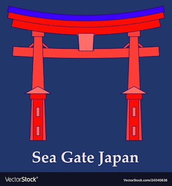 Heritage shrine in miyajima japan vector image
