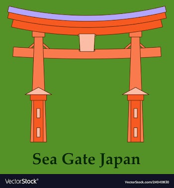Heritage shrine in miyajima japan vector image
