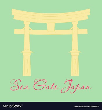 Heritage shrine in miyajima japan vector image