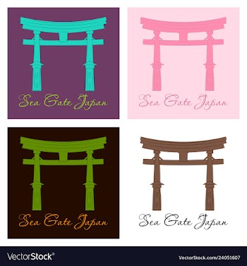 Heritage shrine in miyajima japan vector image