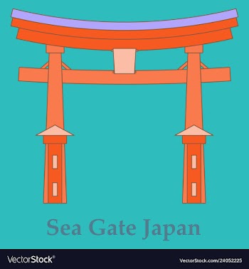 Heritage shrine in miyajima japan vector image