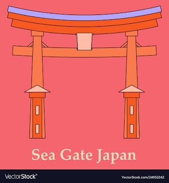Heritage shrine in miyajima japan vector image