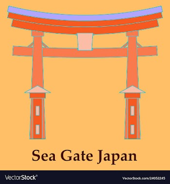 Heritage shrine in miyajima japan vector image