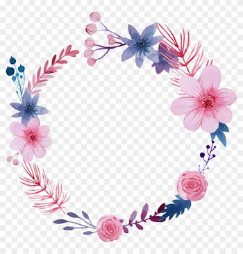 Hermosa Acuarela Corona De Flores Pintado A Mano Tarjetas - Flower Round Border Vector