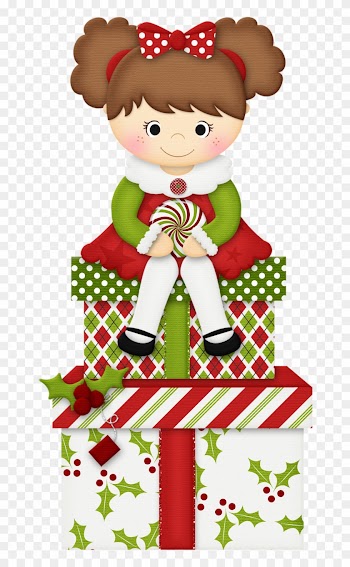 Hermosa Duende De Navidad - Cute Christmas Girl Clipart