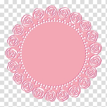 Hermosos, round pink floral frame transparent background PNG clipart