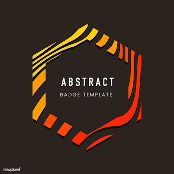 Hexagon abstract badge template vector | Free stock vector - 538095
