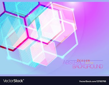 Hexagon abstract translucent colors vector image