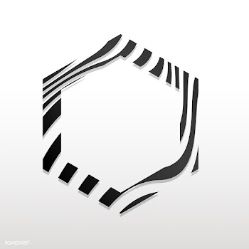 Hexagon black and white abstract badge vector | Free stock vector - 538142