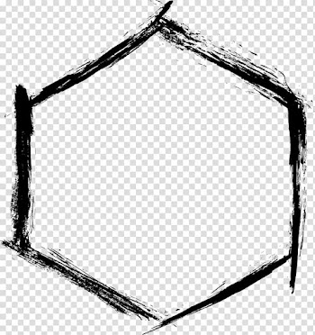 Hexagon black border, Frames Grunge , grunge frame transparent background PNG clipart
