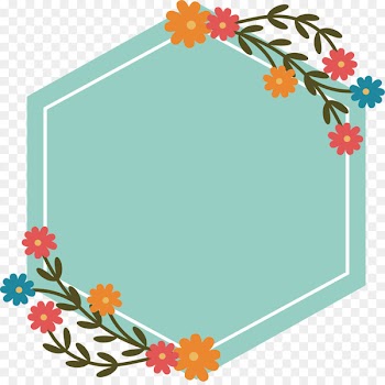 Hexagon Clip art - Green hexagonal flower title box 