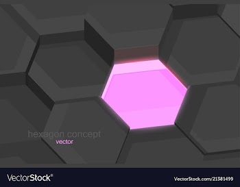 Hexagon lighting concept vector image
