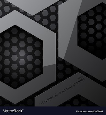 Hexagon metal shape scene vector image
