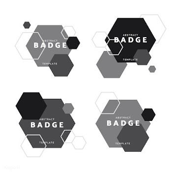 Hexagon patterned badges | Free stock vector - 586317