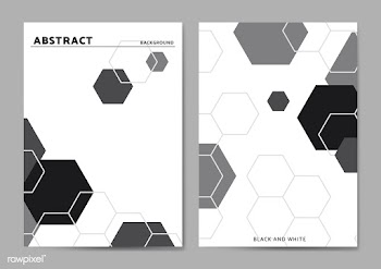 Hexagon patterned poster set | Free stock vector - 587634
