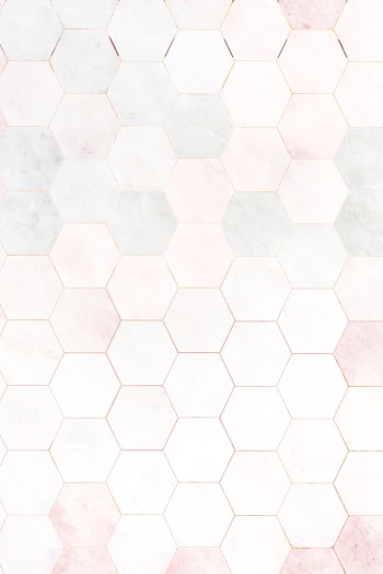 Hexagon pink marble tiles patterned background