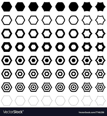 Hexagon polygon set vector image