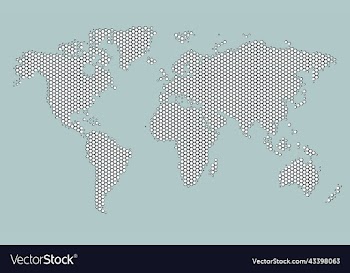hexagon shape of world map
