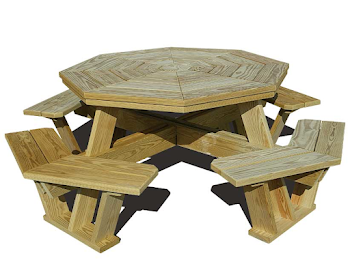 Hexagon Shape Picnic Table In The Park Clipart & Clip Art Images ...