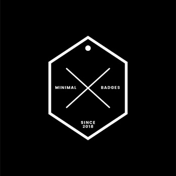 Hexagon shaped minimal badge illustration