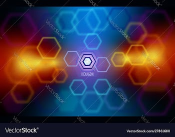 Hexagon tesseract abstract vector image