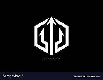 hexagon trident creative brand logo design