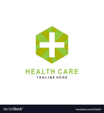 Hexagon with cross plus for medical logo design vector image