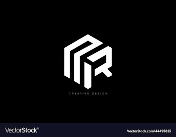 hexagonal letter branding design mr