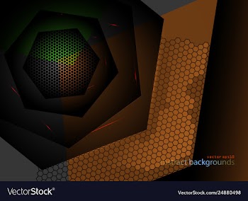 Hexagonal metal shapes colors vector image