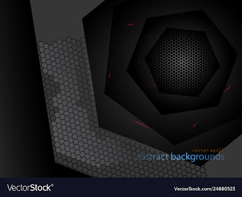 Hexagonal metal shapes colors vector image