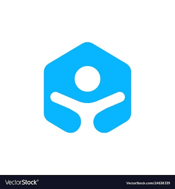 Hexagonal people unity logo icon vector image