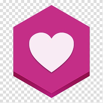 Hexagonal purple frame white heart inside logo, pink heart love purple, Dating site transparent background PNG clipart