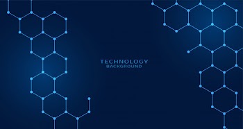 Hexagonal shape technology background Free Vector