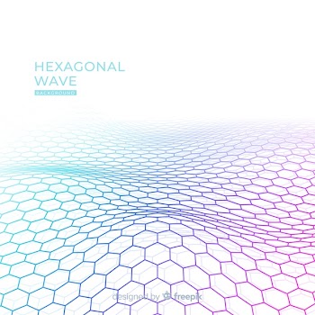 Hexagonal wave background Free Vector