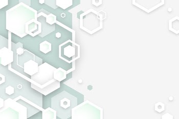 Hexagonal white shapes background in 3d paper style Free Vector