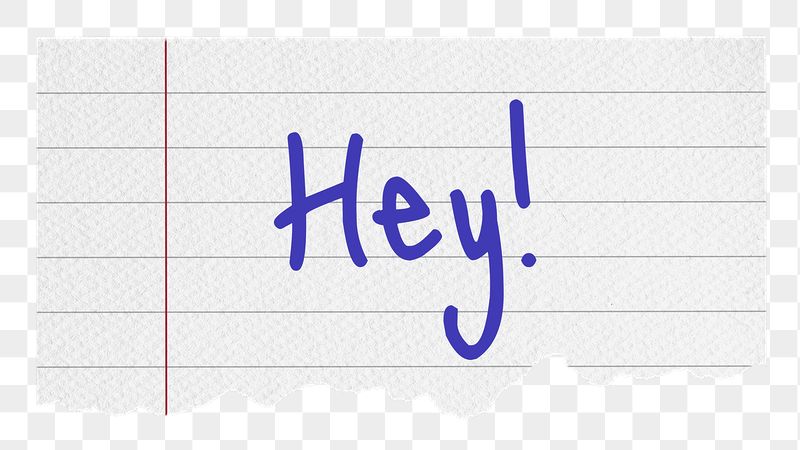 Hey! png word, lined note | Free PNG - rawpixel