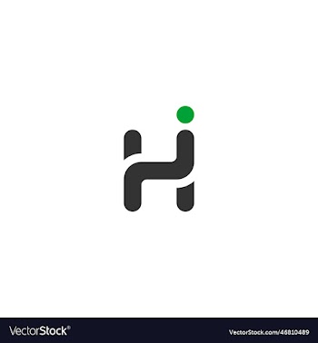 hi letter letter mark logo design