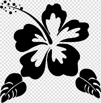 Hibiscus art, Silhouette Flower Stencil , Hawaii flower transparent background PNG clipart