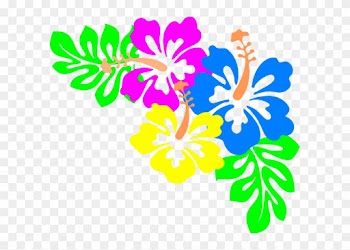 Hibiscus Clip Art - Hawaiian Flowers Border Png