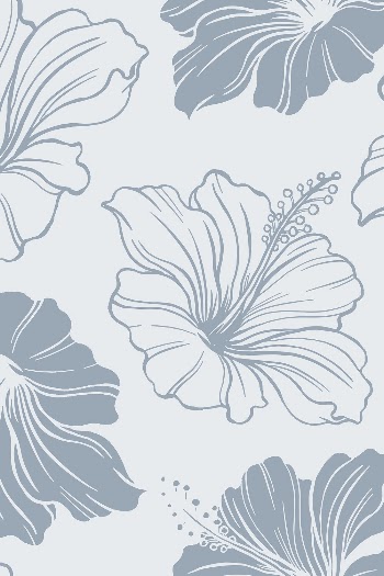 Hibiscus flower pattern background, blue | Free PSD - rawpixel